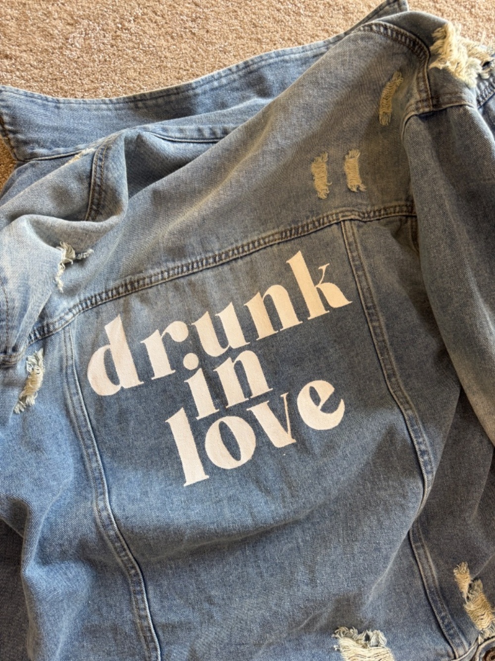 DRUNK IN LOVE DENIM JACKET, SIZE L